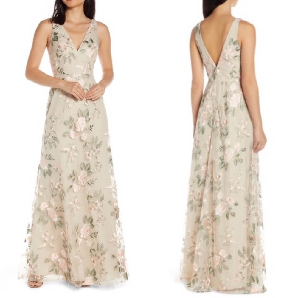 JENNY YOO Tatum Floral Embroidered Dress - Blush 6